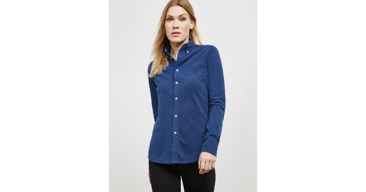 Polo Ralph Lauren Heidi Long Sleeve Shirt Navy Blue | Lyst