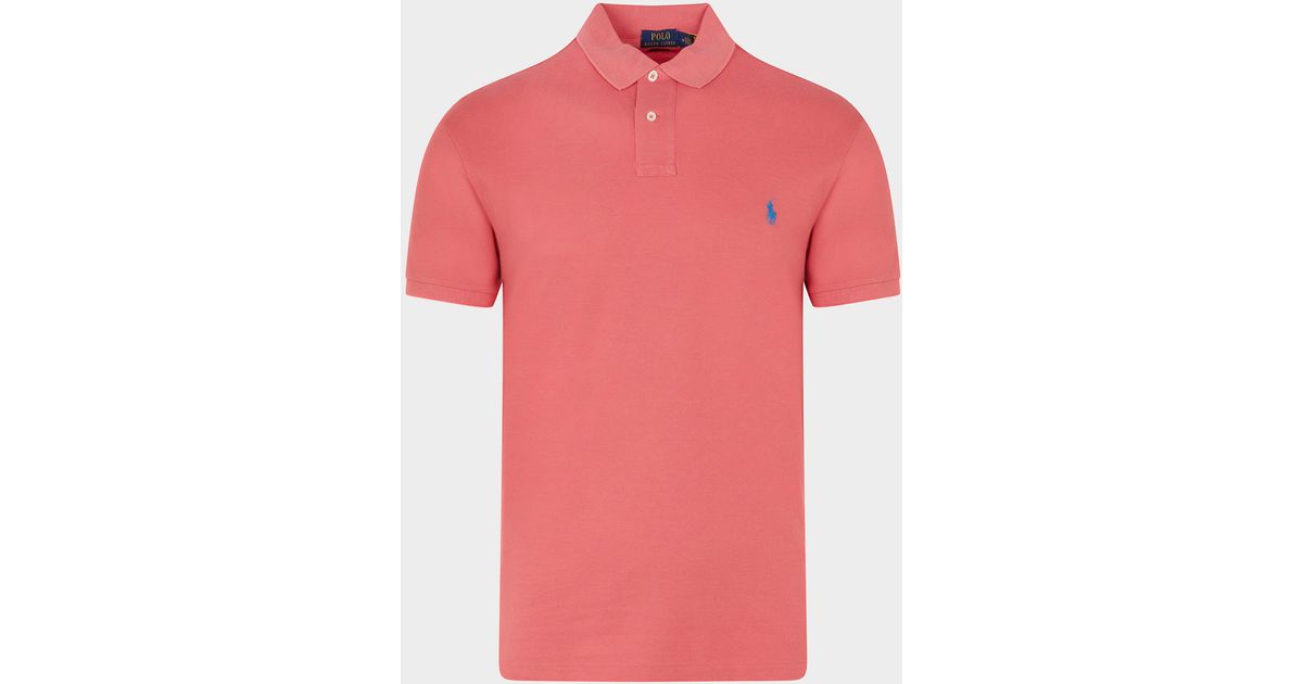 Polo Ralph Lauren Mesh Polo Shirt in Pink for Men | Lyst UK