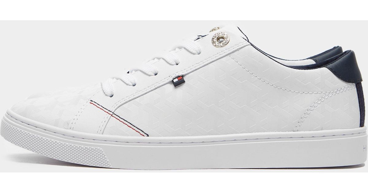 tommy hilfiger perforated leather trainers