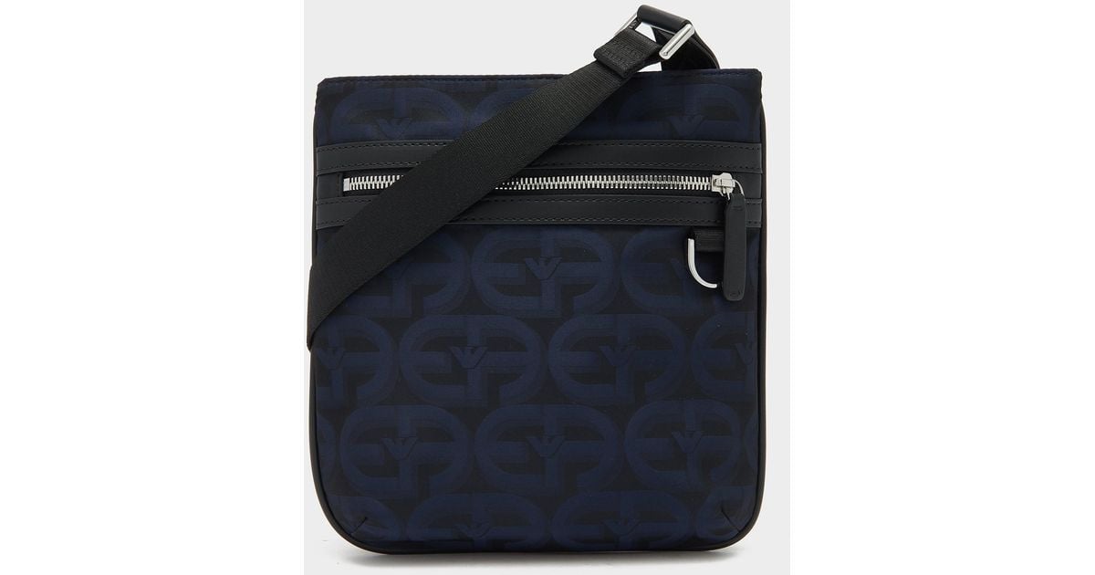 Emporio Armani All Over Print Crossbody Bag in Blue for Men Lyst