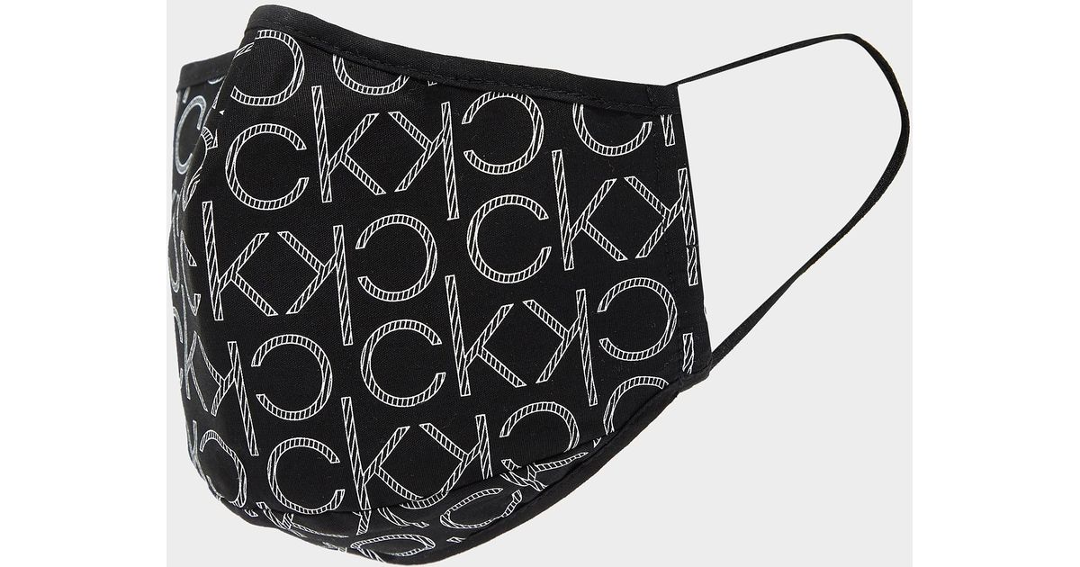 Calvin Klein Monogram Logo Face Mask in Black | Lyst
