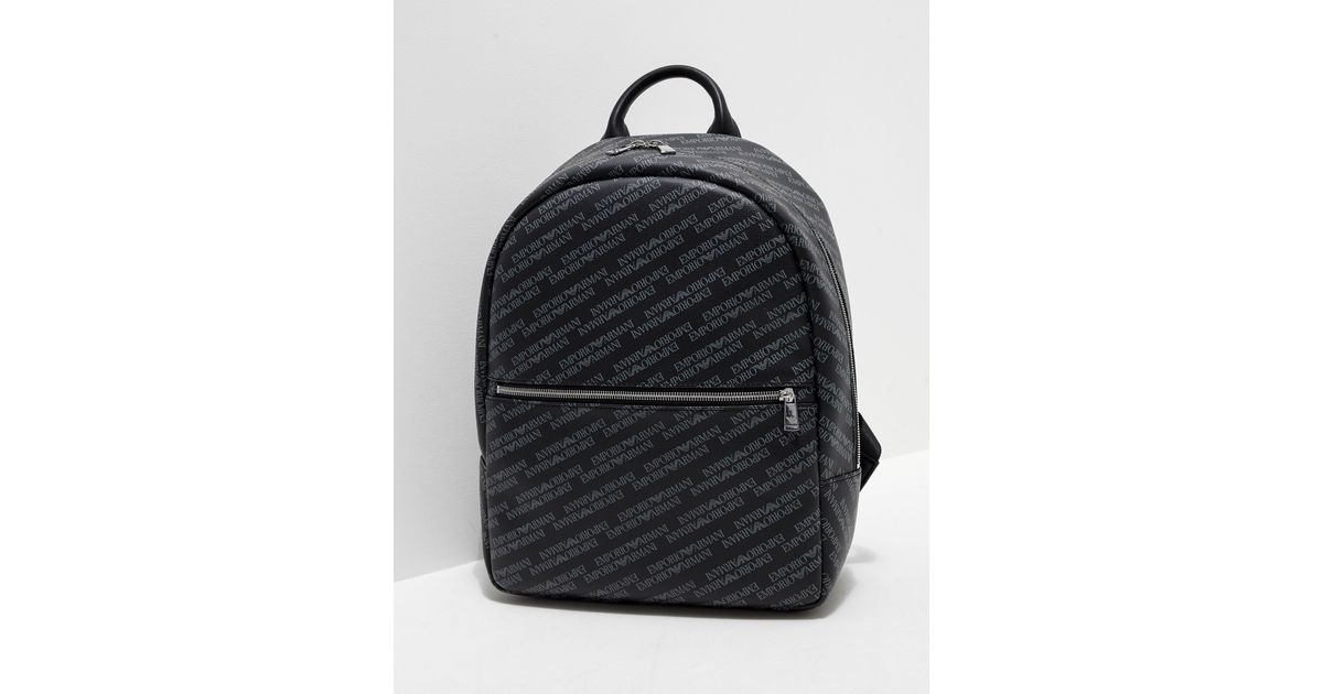 armani all over logo backpack