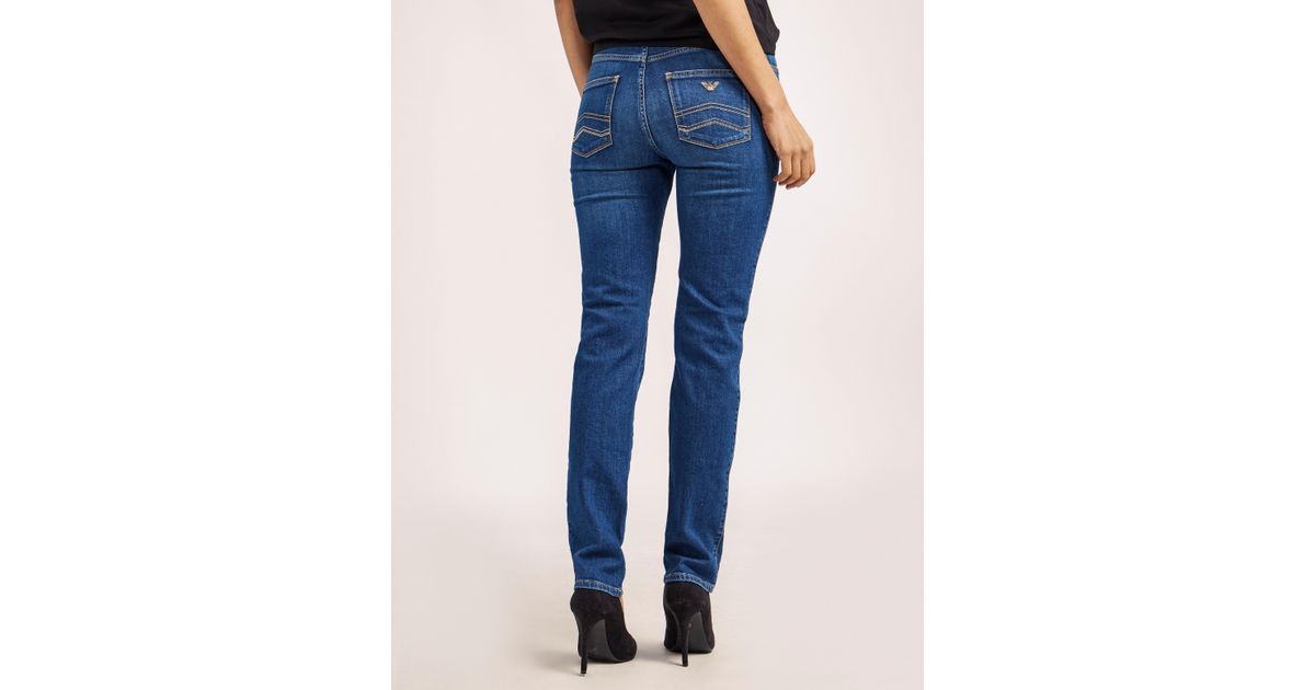 Armani Jeans Denim J18 High Waist Jeans in Blue - Lyst