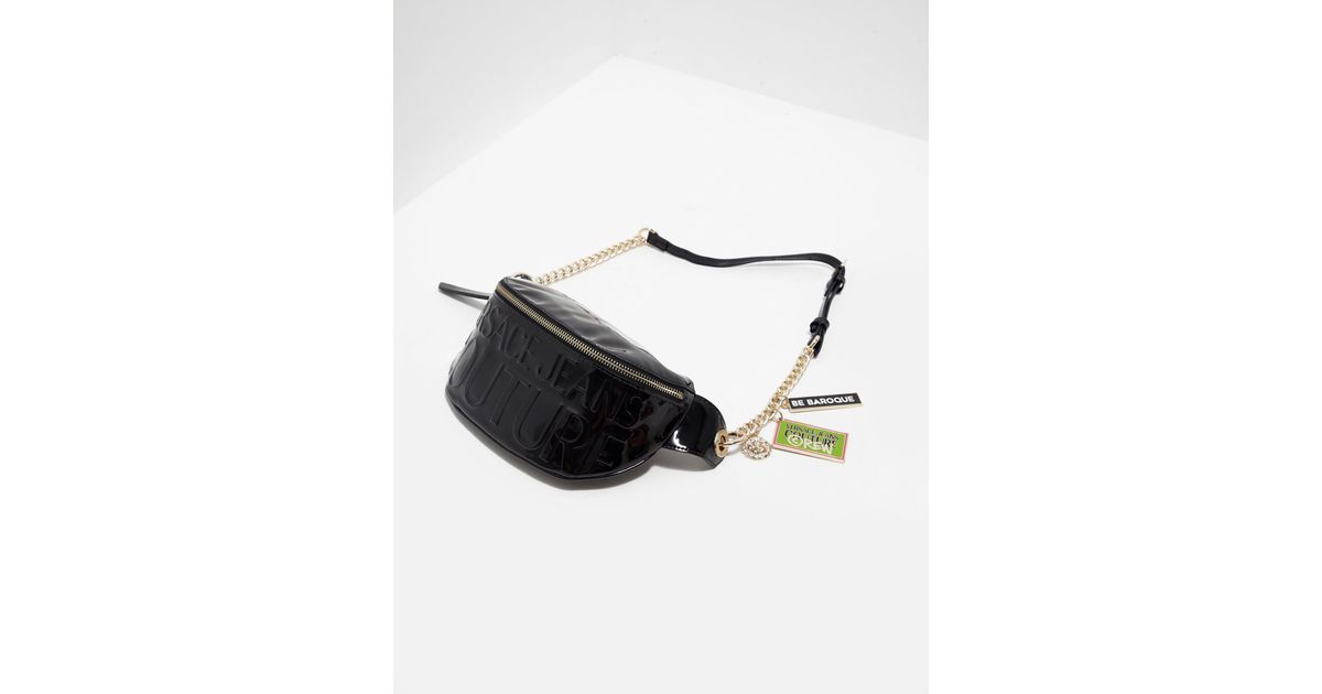 black patent bum bag
