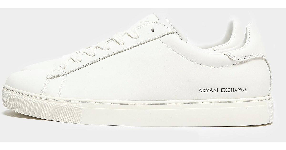 Armani Exchange Leather Tennis Shoes Trainers in White for Men Lyst