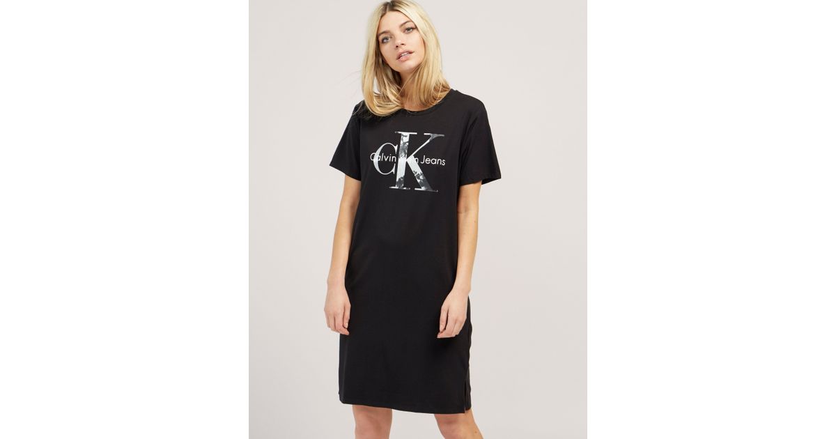calvin klein black t shirt dress