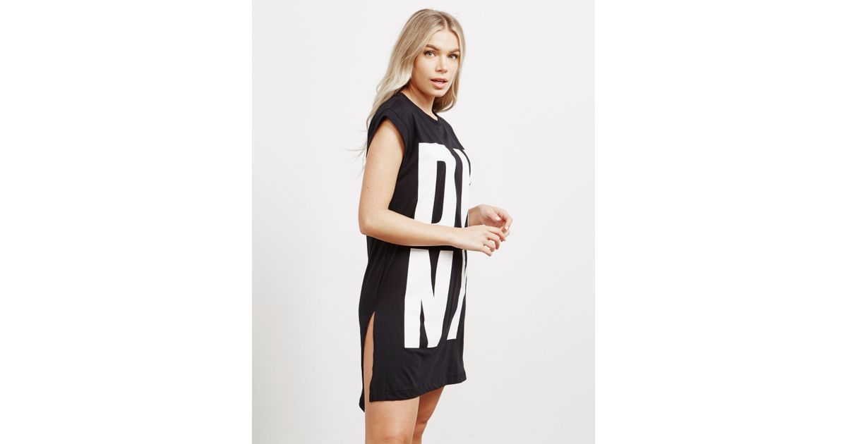 DKNY Explo Logo T-shirt Dress Black | Lyst
