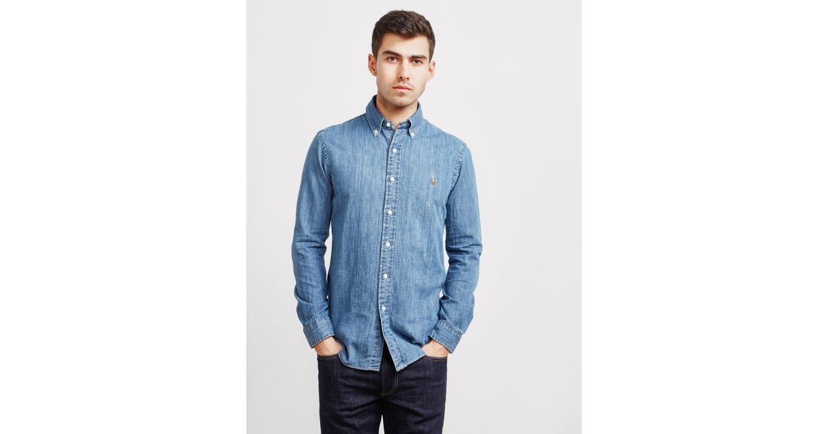 denim polo long sleeves