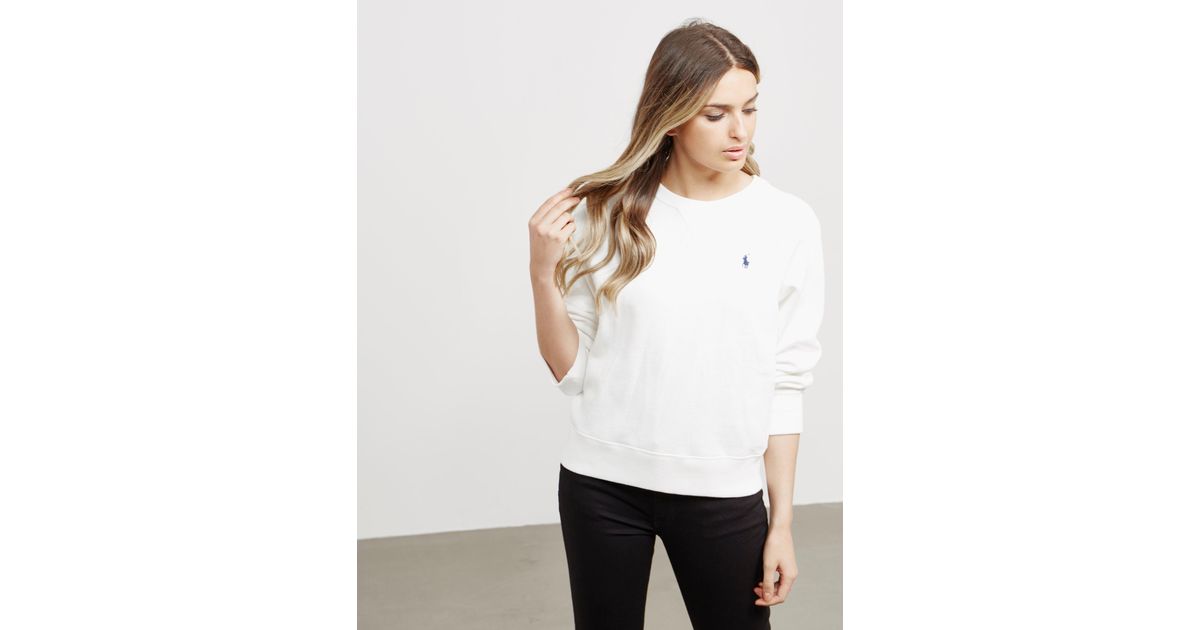 ralph lauren white crew neck sweater