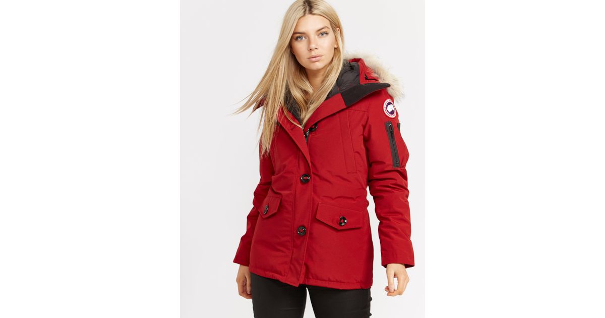 Canada Goose Montebello Parka Jacket in Red | Lyst