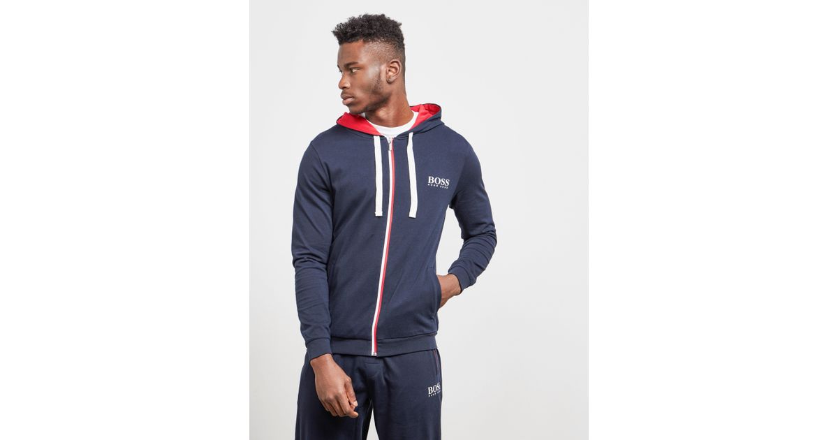 hugo boss navy zip hoodie