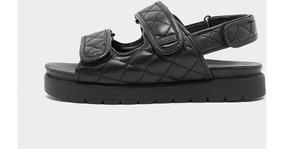 Barbour Leather Paris Sandals in Black | Lyst UK