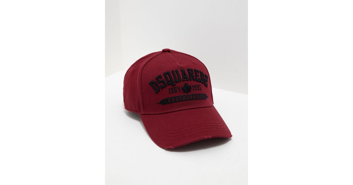 DSquared² Cotton Mens Brotherhood Cap in Red for Men | Lyst