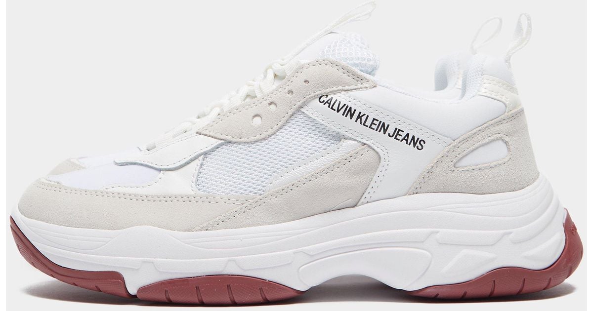 calvin klein maya chunky leather trainers