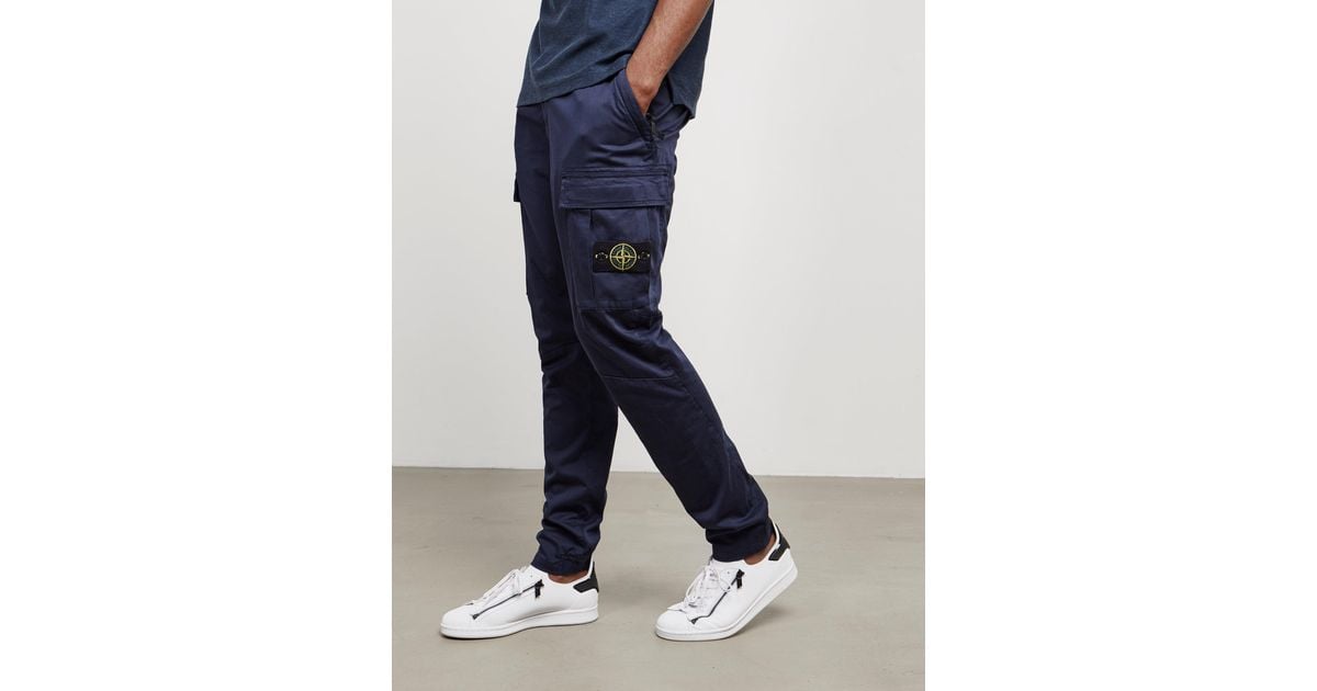 Stone Island 314wa Brushed Canvas Military Cargo Pants in Navy (Blue) for  Men - Lyst