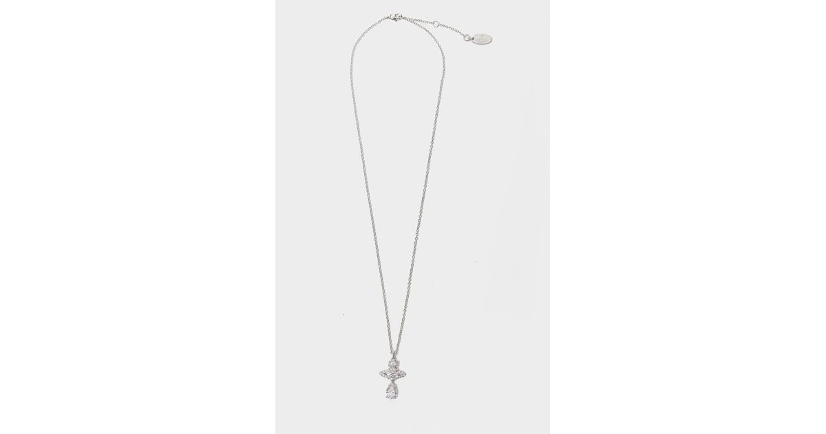 Vivienne Westwood Ismene Drop Pendant Necklace Multi in Silver/White