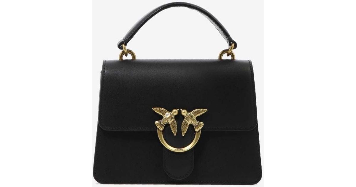 Mini Bagas Pinko Mini Love One Bag in Black | Lyst