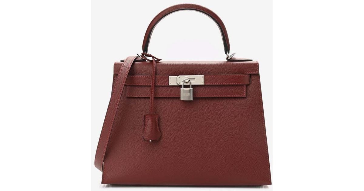 Hermès Kelly 28 In Rouge H Epsom With Palladium Hardware in Red