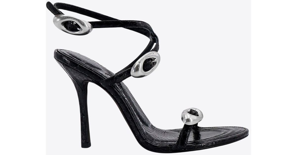 サンダル・ミュール Dome 105 Sandals - Alexander Wang - Leather - Black Alexander Wang Dome 105 Strappy Leather Sandals in Black | Lyst