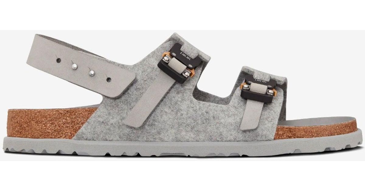 Dior X Birkenstock Milano Sandals In Nubuck Calfskin in White | Lyst