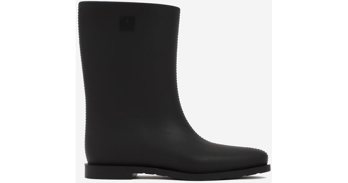 Totême Mid-calf Rain Boots in Black | Lyst