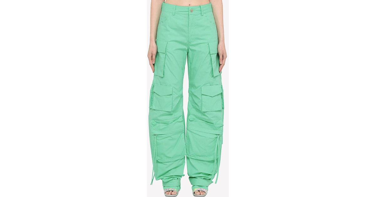 The Attico Logo-embroidered Cargo Pants in Green | Lyst