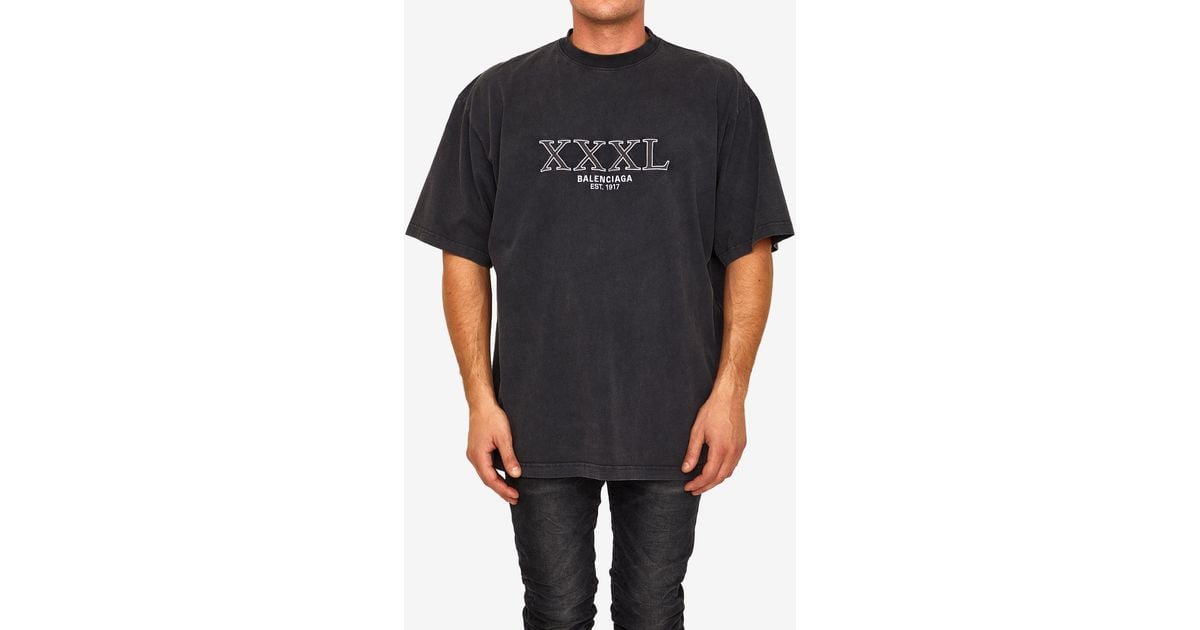 Balenciaga Xxxl Printed Short-sleeved T-shirt in Black for Men | Lyst