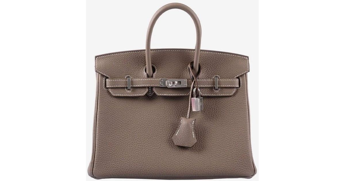 Hermès Birkin 25 In Etoupe Togo Leather With Palladium Hardware