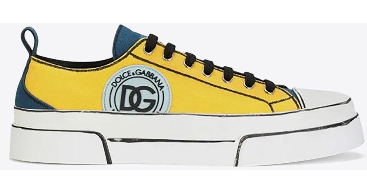Dolce & Gabbana Teal Portofino Men Low Top Sneakers Shoes main image 0