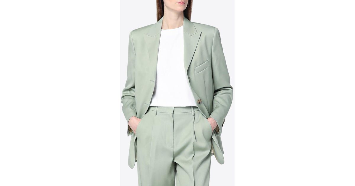 Golden Goose Single-Breasted Wool Jacket in Green | Lyst