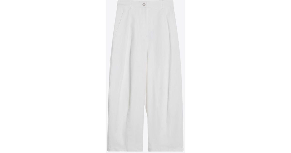 パンツ Max Mara Mina Baggy Trousers In White Twill 1131045206001-b-mina.jpg