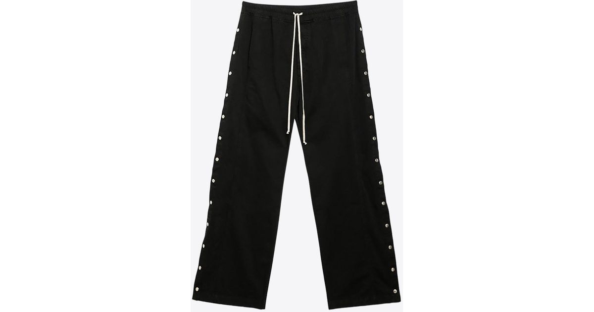 Rick Owens Side-Buttoned Track Pants in Black for Men | Lyst