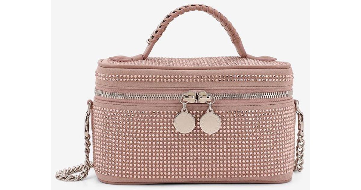 Stella McCartney Rhinestone-Embellished Top Handle Bag in Pink | Lyst