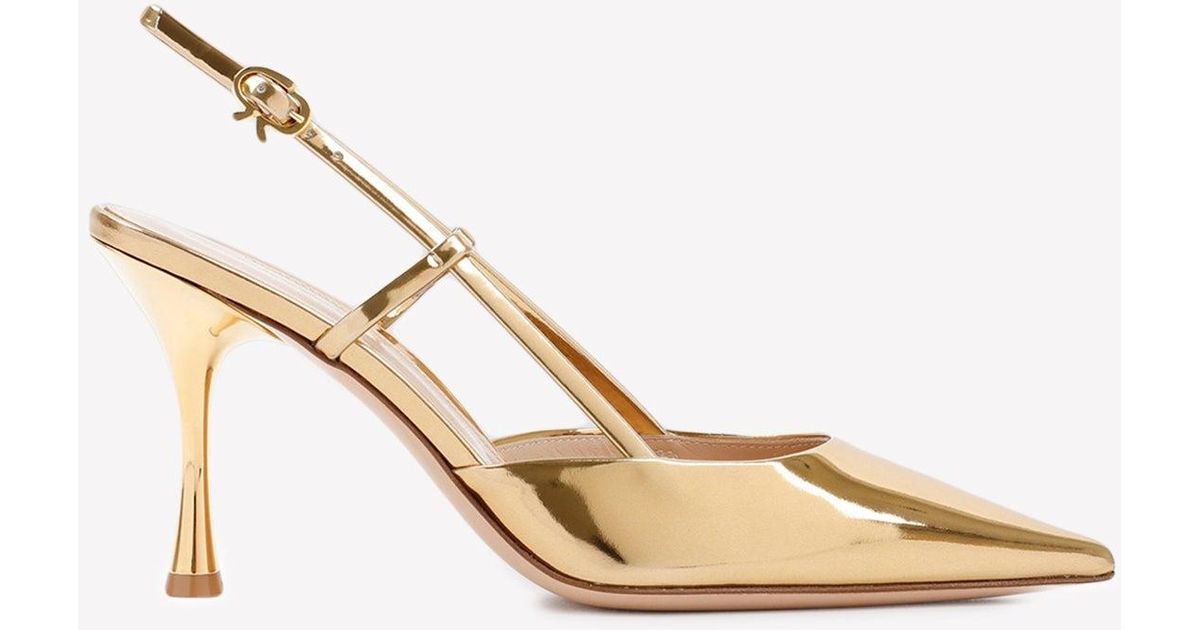 Gianvito Rossi Ascent 85 Pumps In Metallic Leather | Lyst UK