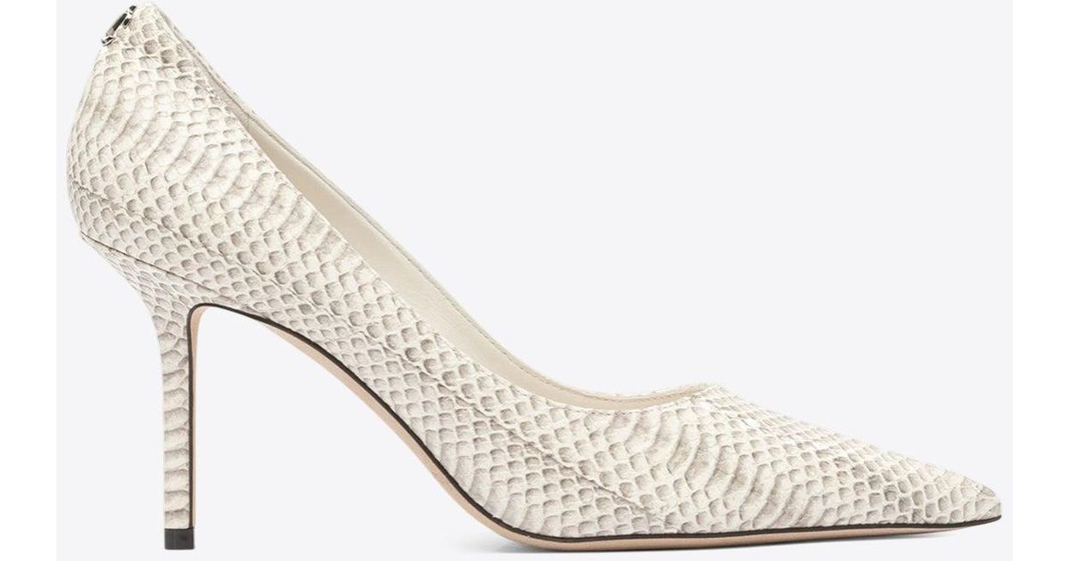 Jimmy Choo Love 85 Python Print Leather Pumps in White | Lyst