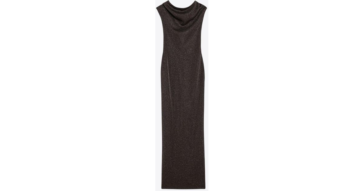 Max Mara Eschimo Lurex Yarn Maxi Dress in Brown | Lyst
