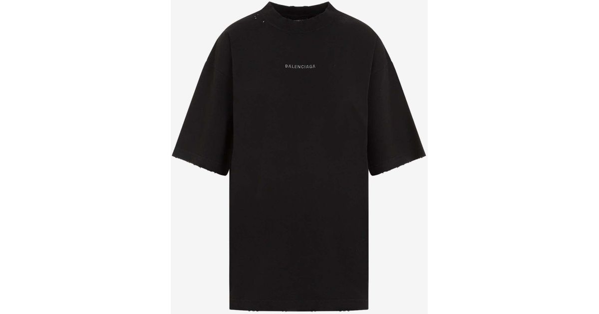 Balenciaga Crystal Logo Short-Sleeved T-Shirt in Black | Lyst