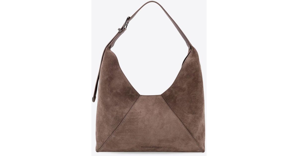 【送料&関税込】Brunello Cucinelli hobo Duo Bag BC Duo hobo bag for Woman in Pine Cone Brown | Brunello