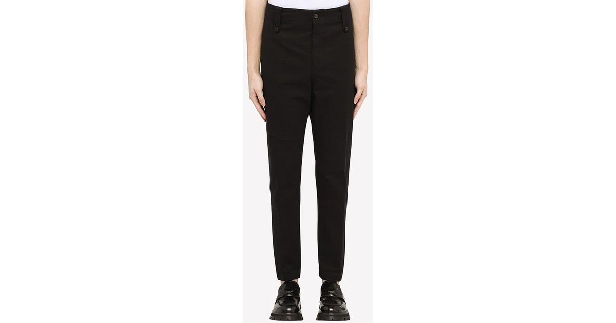 Alexander McQueen Straight-leg Chino Pants With Zip Detail in Black for ...