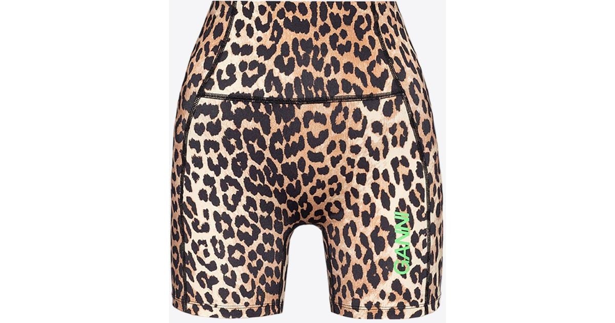 Ganni shorts leopard sale