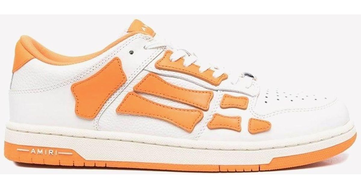 Amiri Skel Low-top Leather Sneakers in Orange for Men | Lyst
