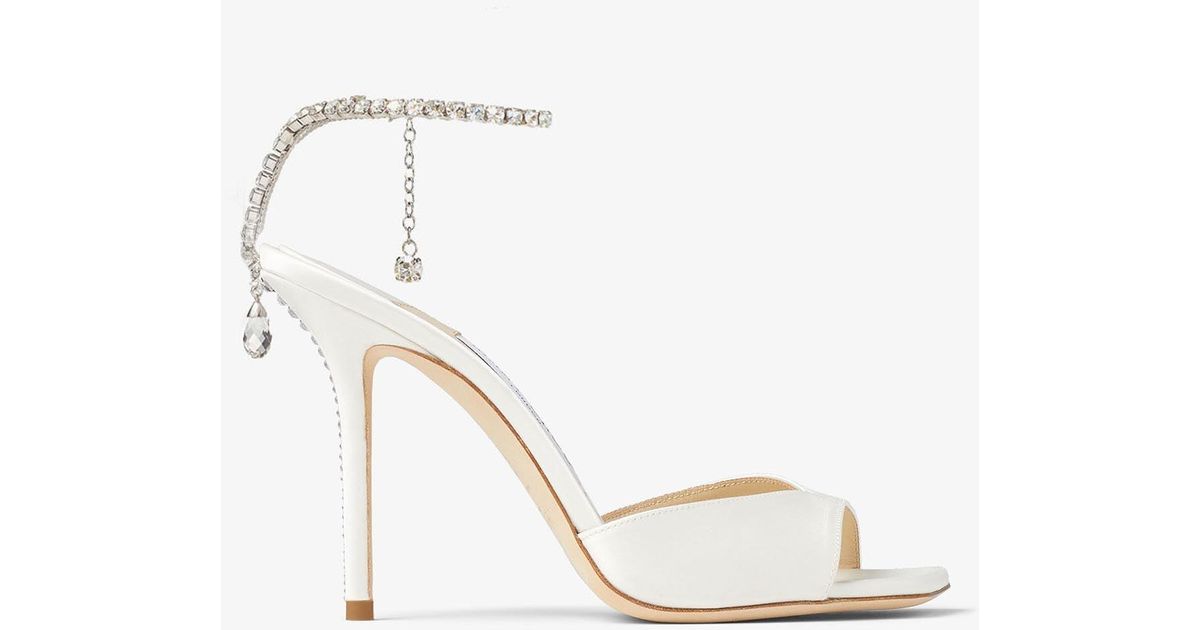 JIMMY CHOO - Saeda 100 Crystal Chain Embellishment Sandals