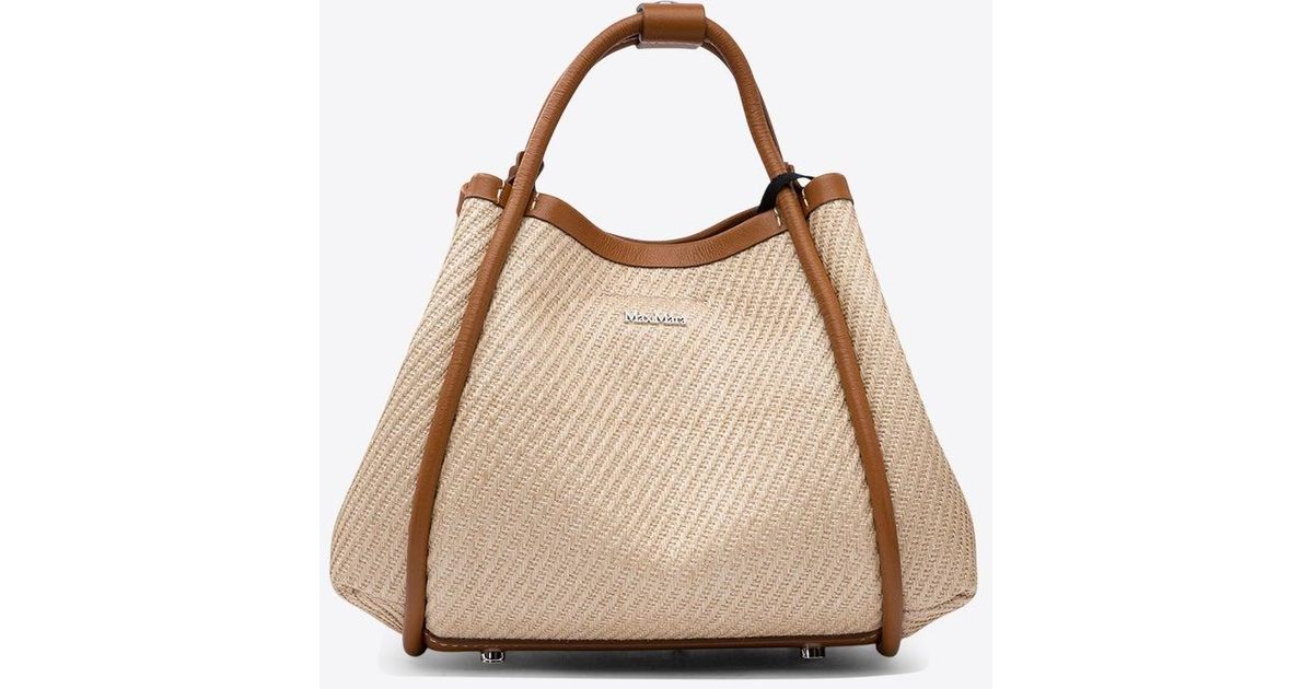 Max Mara Xs Summer Marine Top Handle Bag in Natural | Lyst