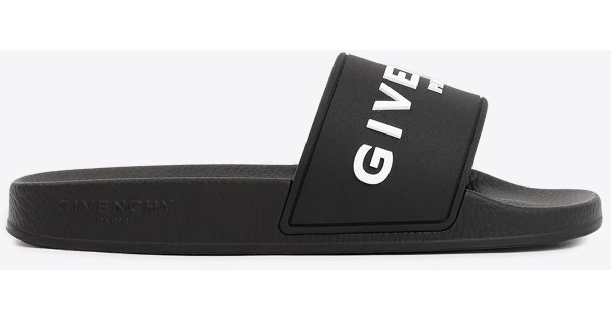Givenchy Logo Rubber Pool Slides in White | Lyst
