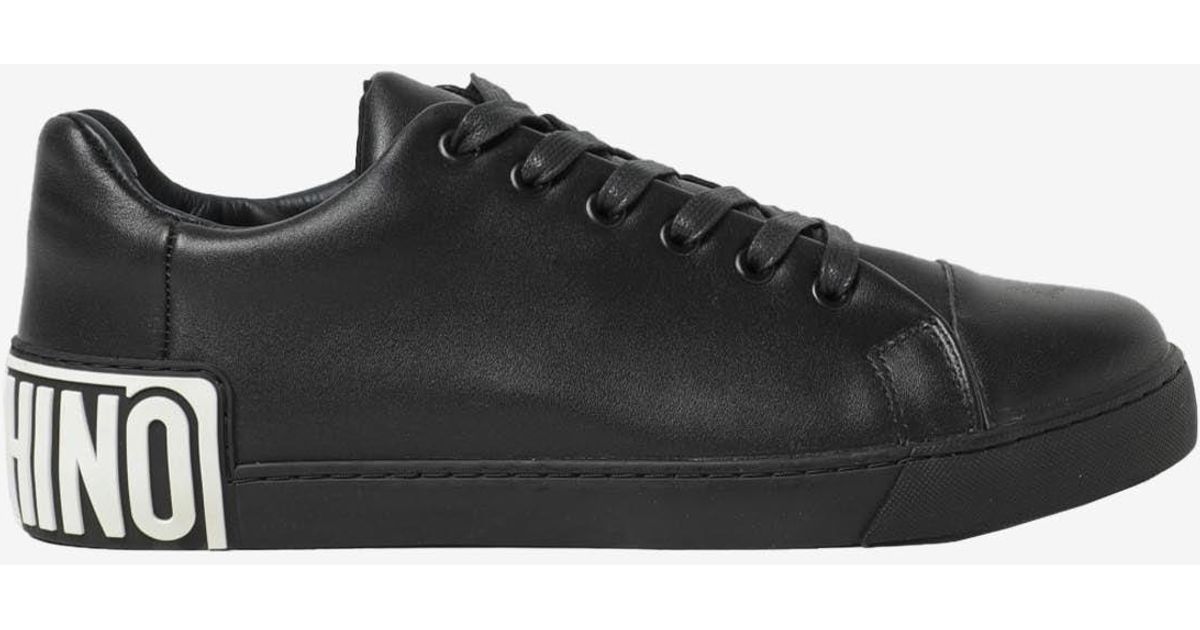 Moschino Logo Lettering Low-Top Sneakers in Black for Men | Lyst