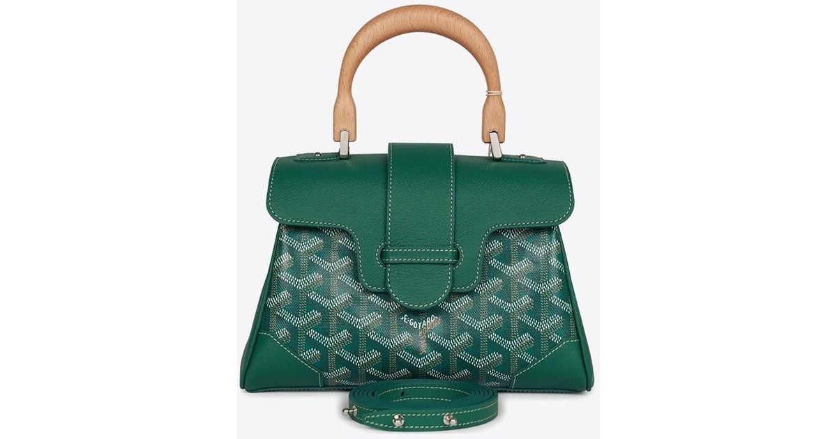 Goyard Mini Saïgon Souple Top Handle Bag With Palladium Hardware in Green