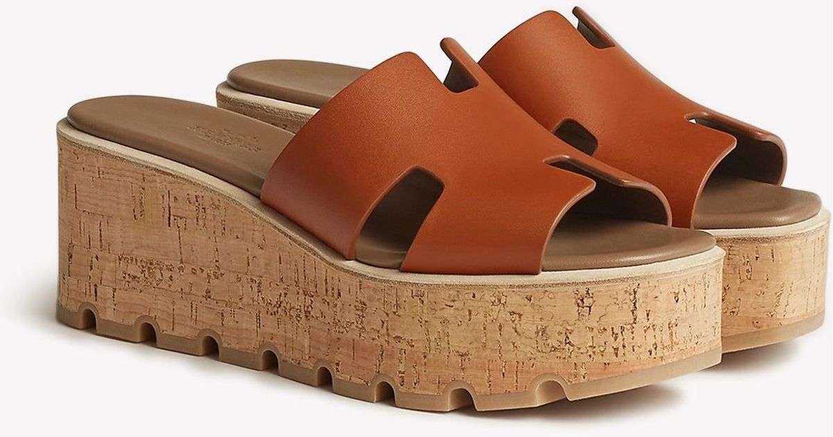 Hermès Eze 30 Sandals In Calf Leather in Brown | Lyst