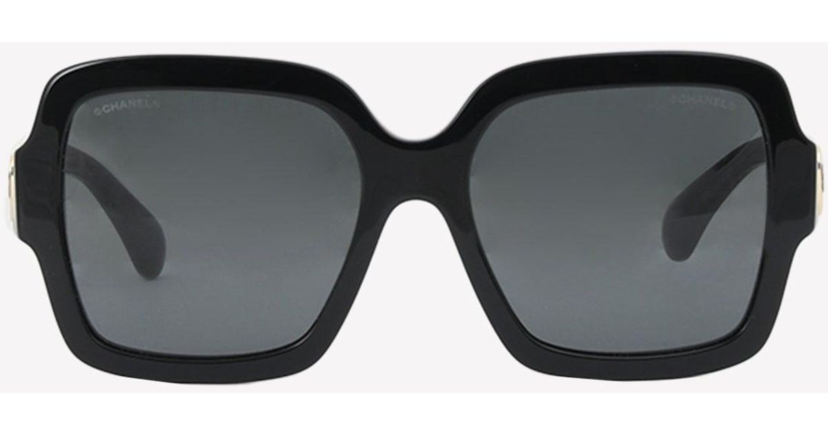 Chanel black top oversized sunglasses