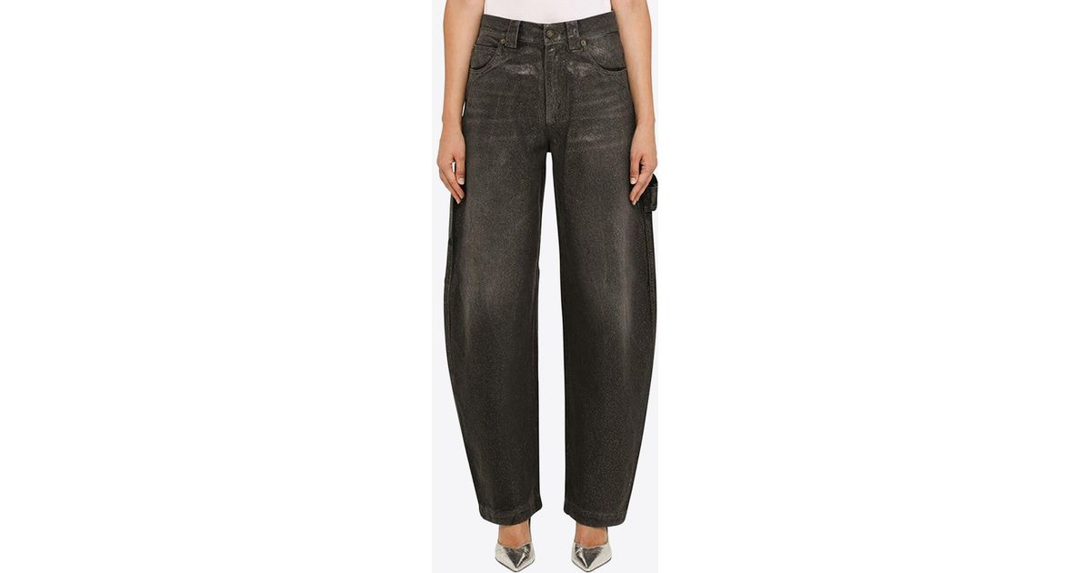 DARKPARK Audrey Carrot-leg Glitter Coated Jeans in Black | Lyst