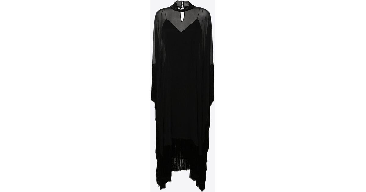 Taller Marmo fringed-edge kaftan maxi dress - Black